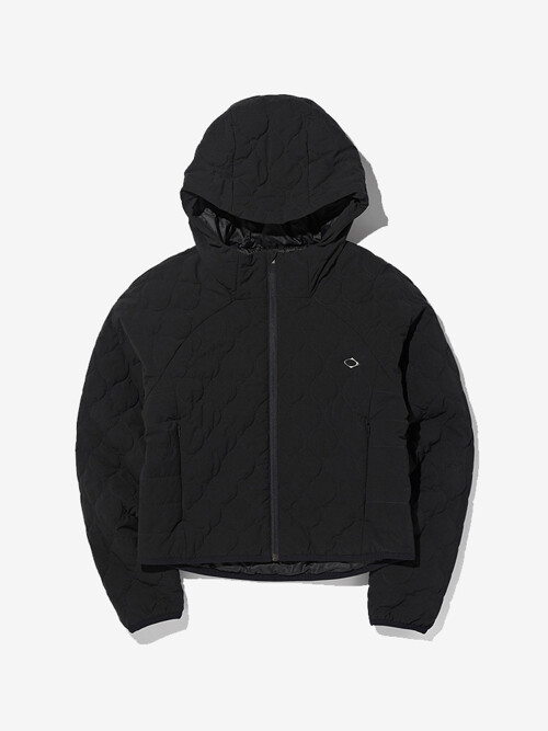 QUILTED HOODED JACKET (BLACK)