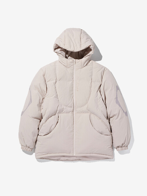RHOMBUS HOODED DOWN JACKET (IVORY)