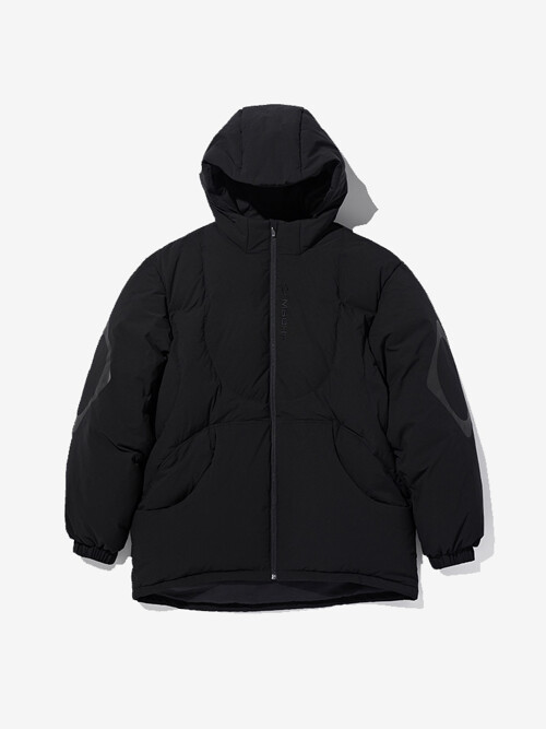 RHOMBUS HOODED DOWN JACKET (BLACK)