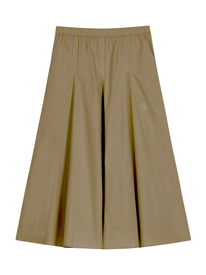 GODET SKIRT BEIGE