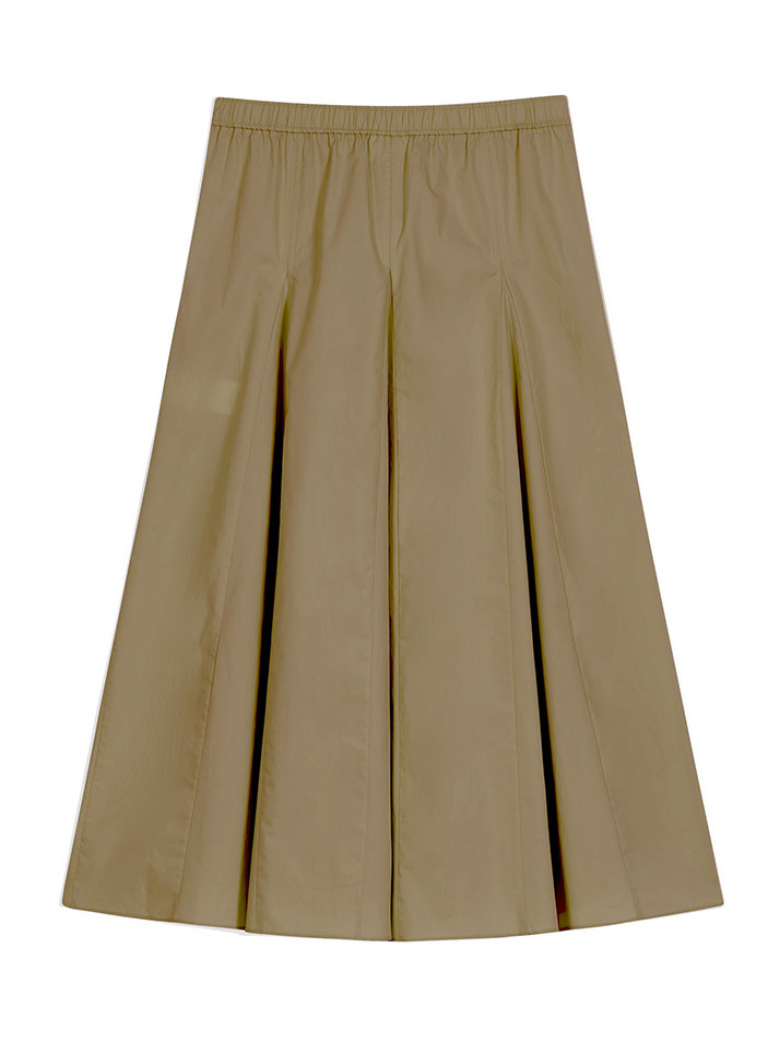 GODET SKIRT BEIGE