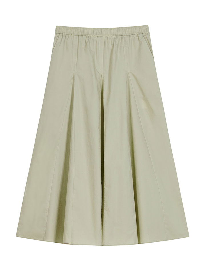 GODET SKIRT PALE GREEN