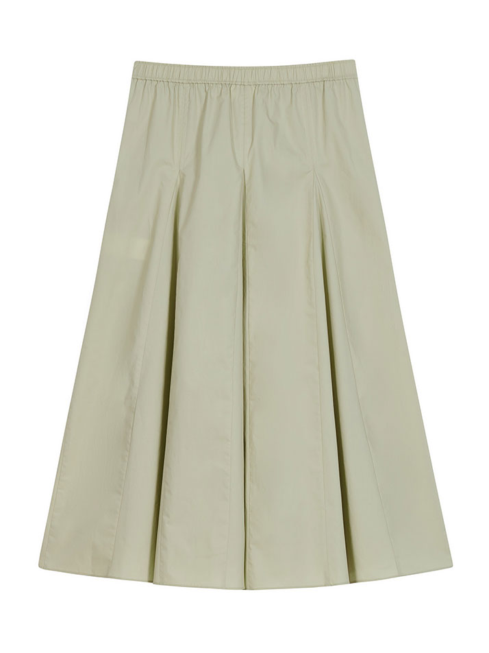 GODET SKIRT PALE GREEN