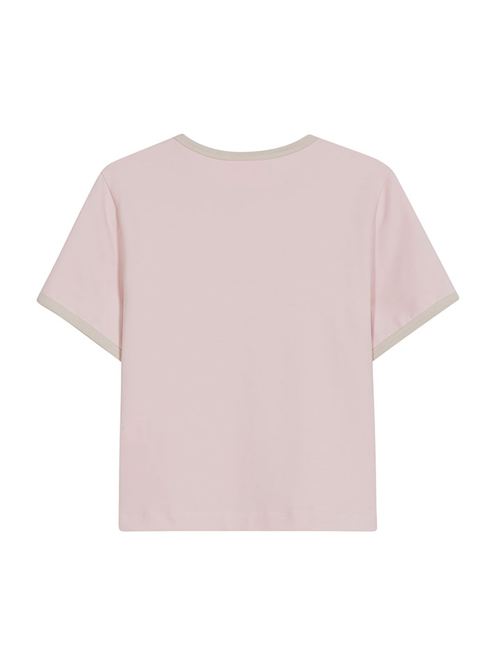 COLORATION EMBROIDERED TEE PINK