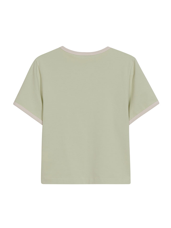 COLORATION EMBROIDERED TEE PALE GREEN