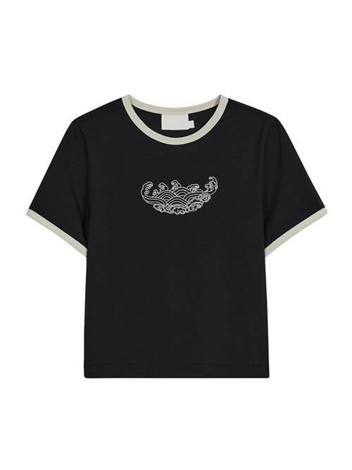 COLORATION EMBROIDERED TEE BLACK