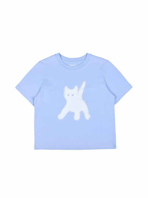 FLASHED CATS EYE CROP T-SHIRTS SKYBLUE