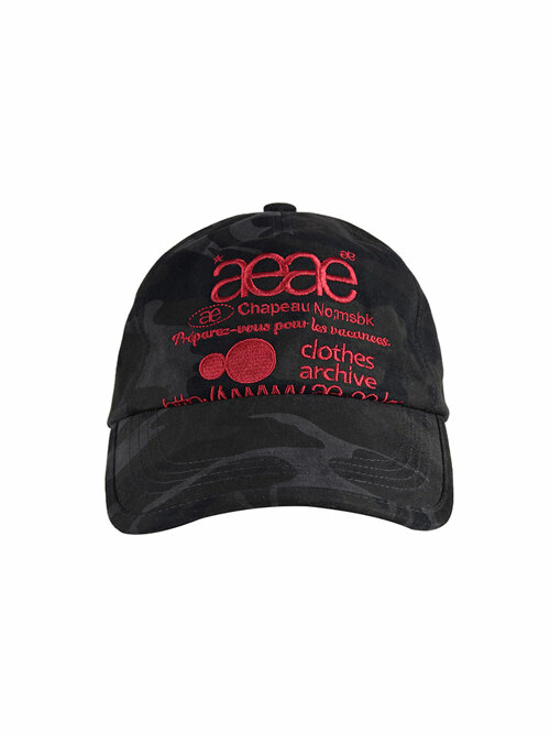 WEB LOGO CAMO 5PANNEL CAP BLACK