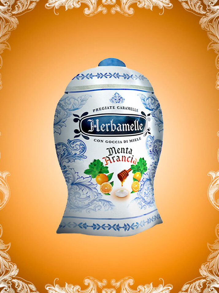 에르바멜레 허니드롭 민트 오렌지 캔디 100g