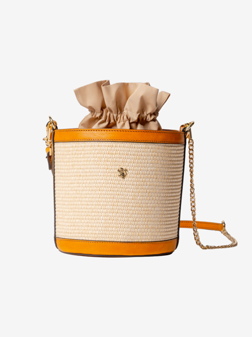 RAFFIA BAG COGNAC