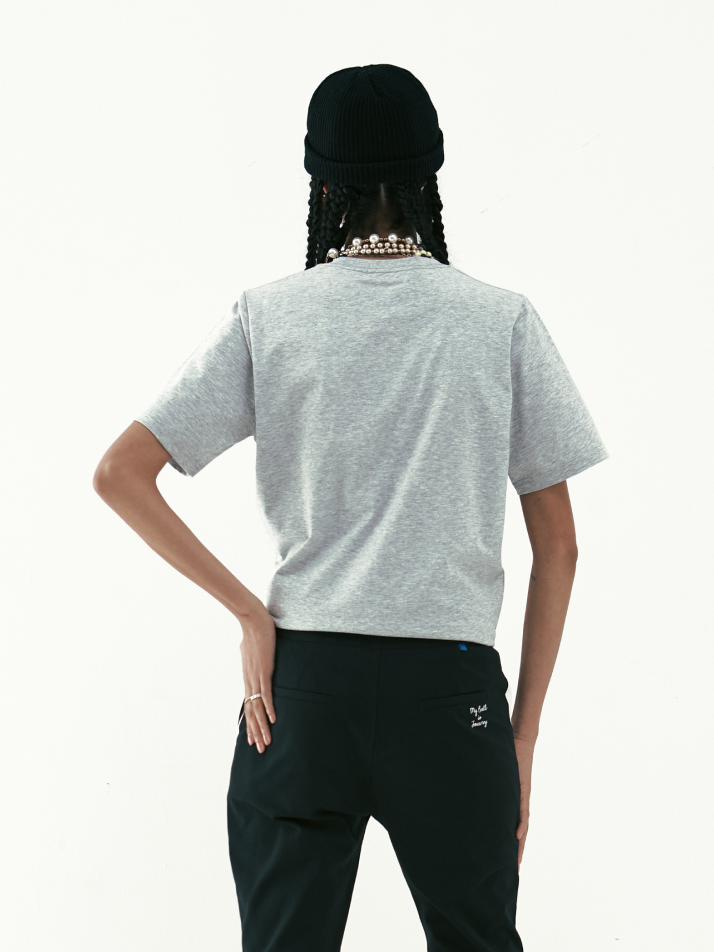 여성 이터널퀘스쳔 반팔 티셔츠 멜란지그레이