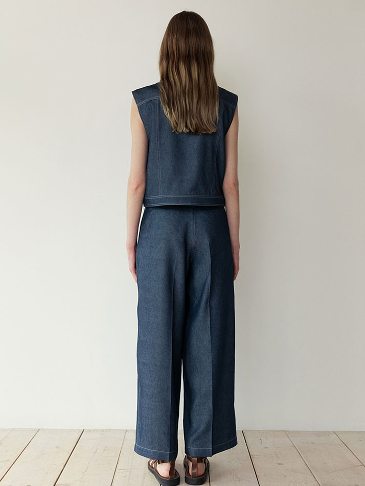 RECYCLE LINEN PANTS INDIGO