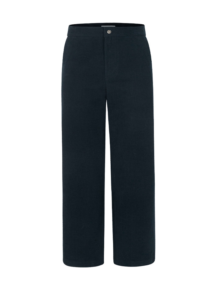 COTTON STRAIGHT PANTS NAVY