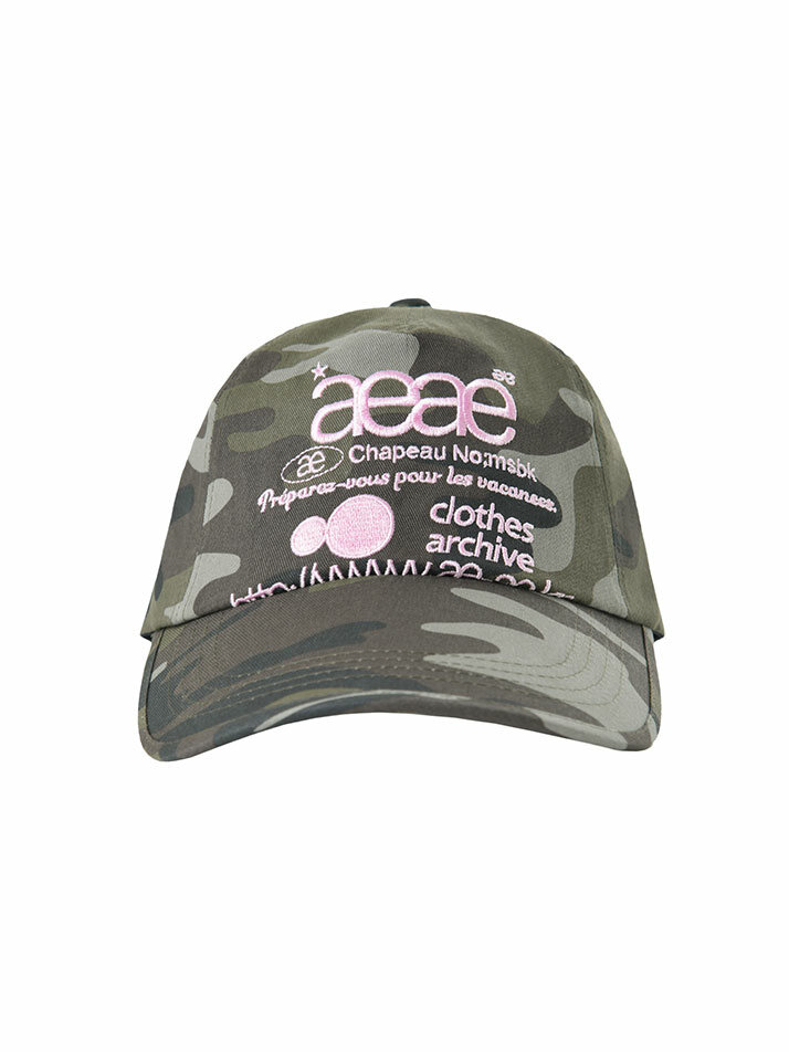 WEB LOGO CAMO 5 PANNEL CAP GREEN