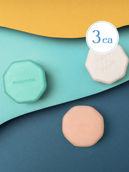 [선물패키지] FACE+BODY비누 1개+COOLING SHAMPOO비누 1개+RINSE비누 1개
