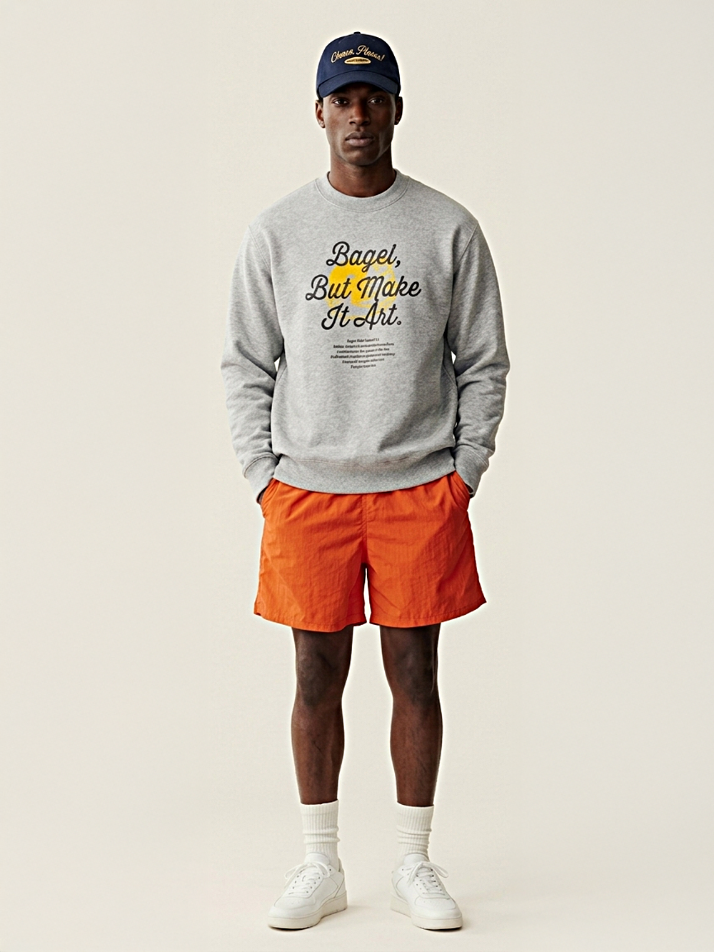 [아난티 앳 홈] 아난티 치즈베이글 아트 맨투맨 그레이