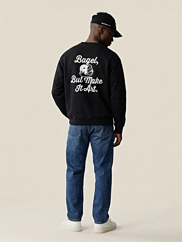 [아난티 앳 홈] 아난티 치즈베이글 아트 맨투맨 블랙