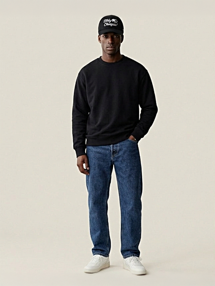 [아난티 앳 홈] 아난티 치즈베이글 아트 맨투맨 블랙